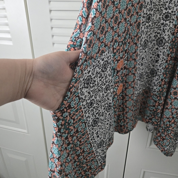 Anthropologie Maeve Hi Neck Swing Dress Multi Floral Print Size S #145 - Picture 5 of 8